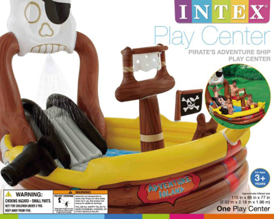 Надувний ігровий центр Intex 57133 «Піратський корабель», 292 х 218 х 196 см, з кульками, надувним кільцем, гарматою - 4