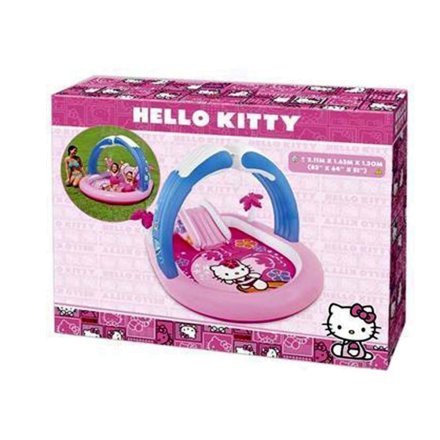 Надувний ігровий центр Intex 57137 Hello Kitty, 211 х 163 х 130 см, з гіркою, фонтаном - 3