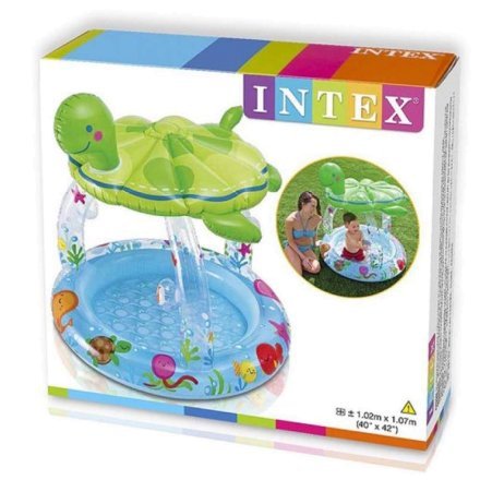 Дитячий надувний басейн Intex 57119 «Черепашка» з навісом, 102 х 15 см - 4