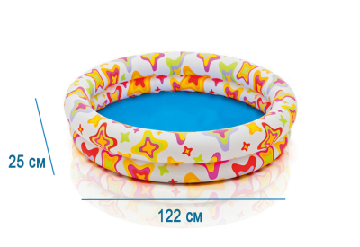 Дитячий надувний басейн Intex 59421 «Зірочки», червоний, 122 х 25 см - 5