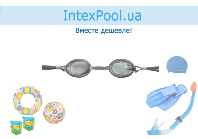 Детские очки для плавания Intex 55683: M (8+) 55 см, серые - 10