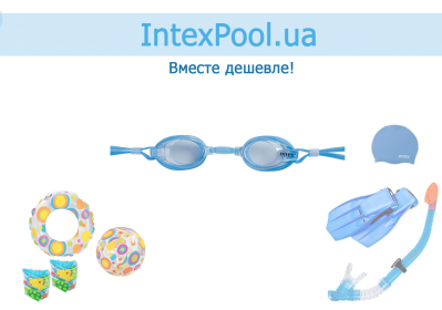 Детские очки для плавания Intex 55683: M (8+) 55 см, голубые - 13