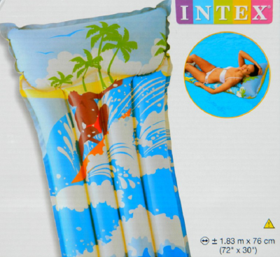 Пляжный надувной матрас с подголовником Intex 58715 «Кит», 186 х 76 см - 8