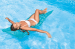 Пляжний надувний матрац із підголівником Intex 59718, 183 х 69 см, блакитний - 6