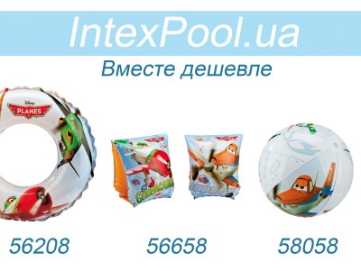 Надувний м\'яч Intex 58058 «Літаки» для гри на воді, 61 см - 2