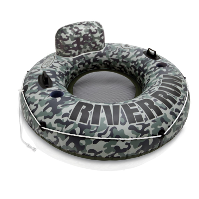 Надувной круг для плавания Intex 58835 «Хаки», 135 см, с держателями для рук и подстаканниками - 1