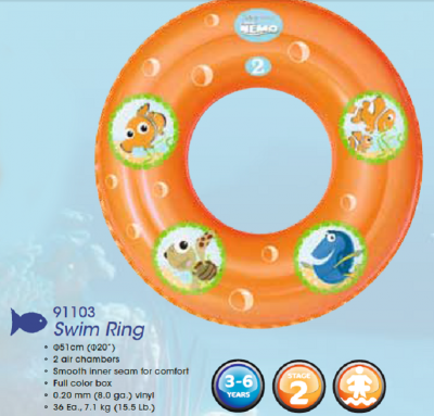 Дитяче надувне коло для плавання Bestway 91103 «Немо» 51 см - 5
