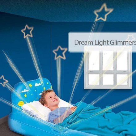 Дитяче надувне ліжко з проектором Bestway 67496, блакитне, 132 х 76 х 46 - 3