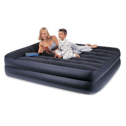 Надувная флокированная кровать Intex 66720, черная, 152 х 203 х 42 см - 2