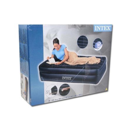 Надувне флоковане ліжко Intex 66721, чорне, 99 х 191 х 42 см - 3