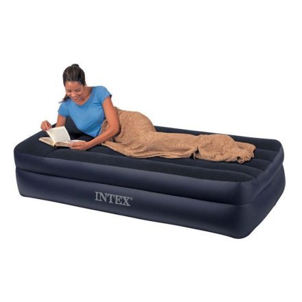 Надувная флокированная кровать Intex 66721, черная, 99 х 191 х 42 см - 2