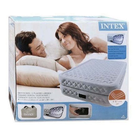 Надувне ліжко Intex 66962, сіре, вбудований електронасос, 152 х 203 х 51 см - 3