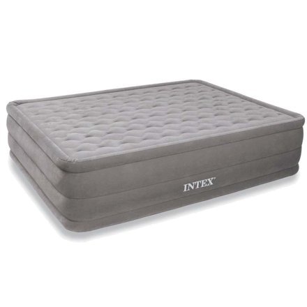 Велюровая надувная кровать Intex 66958, бежевая,встроенный насос, 152 х 203 х 46 см - 1