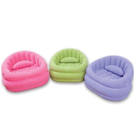 Велюровое надувное кресло Intex 68563, фиолетовое, 91 х 102 х 65 см - 8