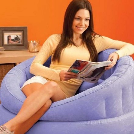 Велюровое надувное кресло Intex 68563, фиолетовое, 91 х 102 х 65 см - 7