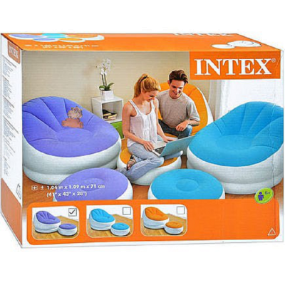 Надувне крісло Intex 68572 з пуфом, фіолетове, 104 х 109 х 71 см - 3