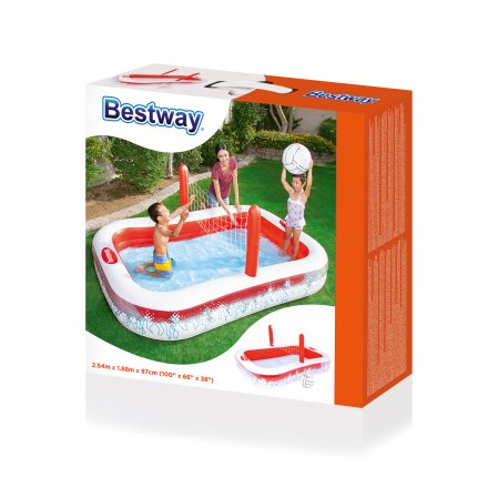 Дитячий надувний сімейний басейн Bestway 54125, з волейбольною сіткою, 254 х 168 х 97 см - 3