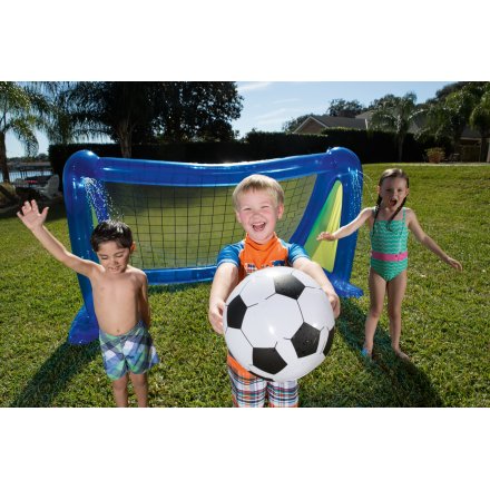 Детские надувные ворота для футбола Bestway 52215 с брызгайлкой и мячем, 254 х 112 х 130 см - 3