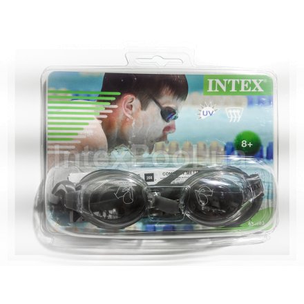 Дитячі окуляри для плавання Intex 55683: M (8+) 55 см, сірі - 8