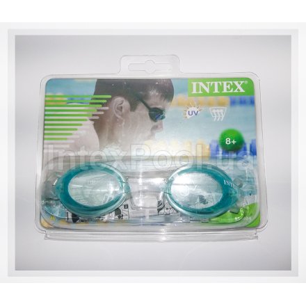 Детские очки для плавания Intex 55683: M (8+) 55 см, голубые - 11