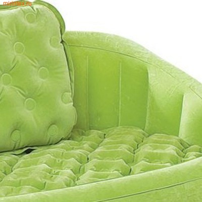 Надувний диван Intex 68573, 157 х 86 х 69 см. Флокований диван зелений - 2