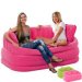 Надувной диван Intex 68573, 157 х 86 х 69 см. Флокированный диван розовый - 3