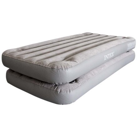 Односпальная надувная флокированная кровать-матрас Intex 67743, бежевая, 99 х 191 х 46 см - 3