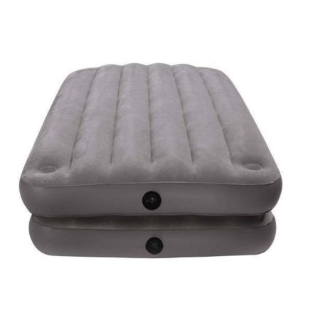 Односпальная надувная флокированная кровать-матрас Intex 67743, бежевая, 99 х 191 х 46 см - 2