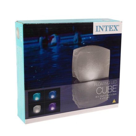 Плавающая декоративная подсветка для бассейна «Куб» Intex 28694, надувной. Работает от батареек 3 шт «ААА» - 6