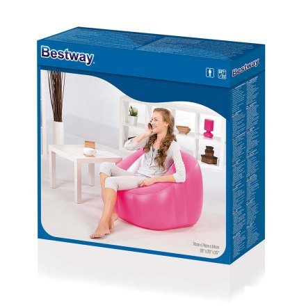 Надувное кресло Bestway 75046, 74 х 74 х 64 см, розовое - 6