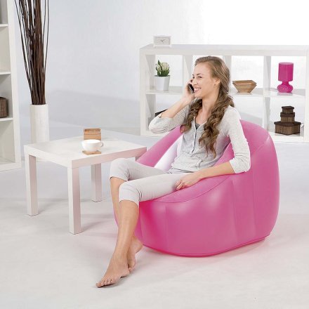 Надувное кресло Bestway 75046, 74 х 74 х 64 см, розовое - 4
