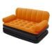Надувний диван Bestway 67356, 188 х 152 х 64 см з електричним насосом. Флокований диван трансформер 2 в 1, помаранчевий - 1