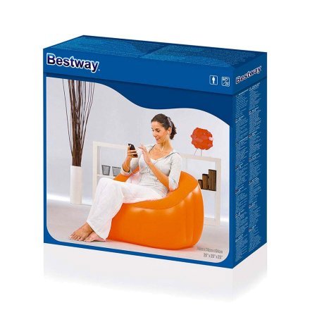 Надувное кресло Bestway 75046, 74 х 74 х 64 см, оранжевое - 5