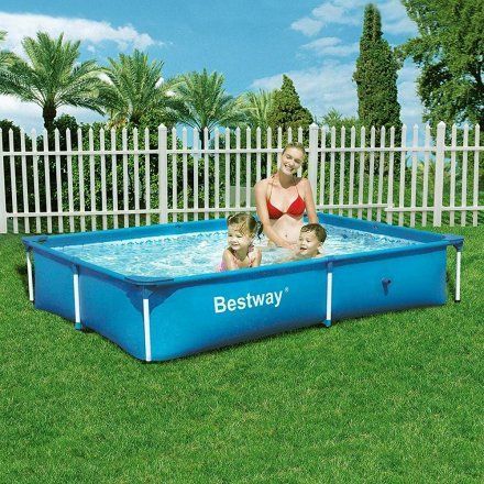 Каркасный бассейн Bestway 56401, 221 х 150 х 43 см, голубой - 2