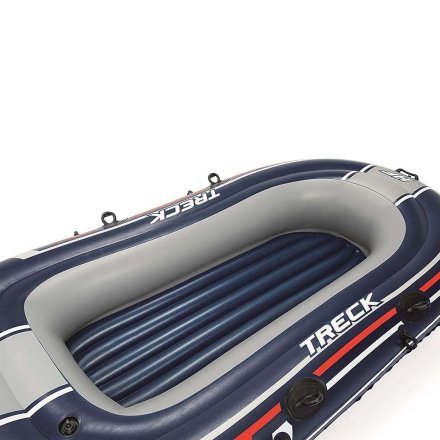 Двухместная надувная лодка Bestway 61068 Treck X2,  (Hydro Force), синяя, 255 х 127 см, (весла, ножной насос). 3-х камерная - 7