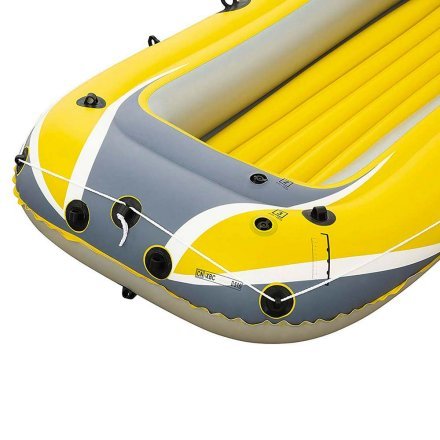 Двухместная надувная лодка Bestway 61083, Raft, (Hydro Force) желтая, 228 х 121 см,  (весла, ножной насос). 3-х камерная - 5