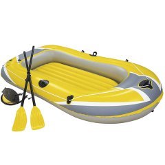 Двухместная надувная лодка Bestway 61083, Raft, (Hydro Force) желтая, 228 х 121 см,  (весла, ножной насос). 3-х камерная