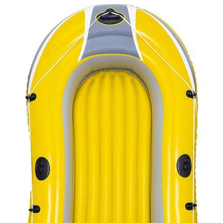 Двухместная надувная лодка Bestway 61083, Raft, (Hydro Force) желтая, 228 х 121 см,  (весла, ножной насос). 3-х камерная - 4