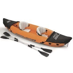 Двухместная надувная байдарка (каяк) Bestway 65077 Lite-Rapid X2 Kayak, 321 см x 88 см, оранжевая (весла)