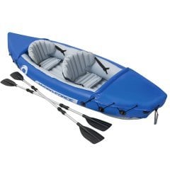 Двомісна надувна байдарка (каяк) Bestway 65077 Lite-Rapid X2 Kayak, 321 см x 88 см, з веслами, синя