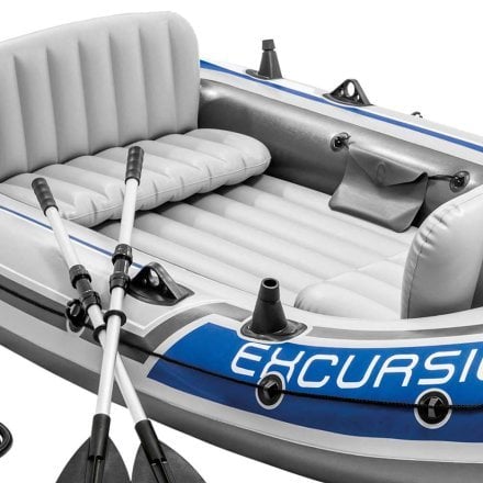 Четырехместная надувная лодка Intex 68324 Excursion 4 Set, 315 х 165 см,  (весла, ручной насос). 3-х камерная - 4
