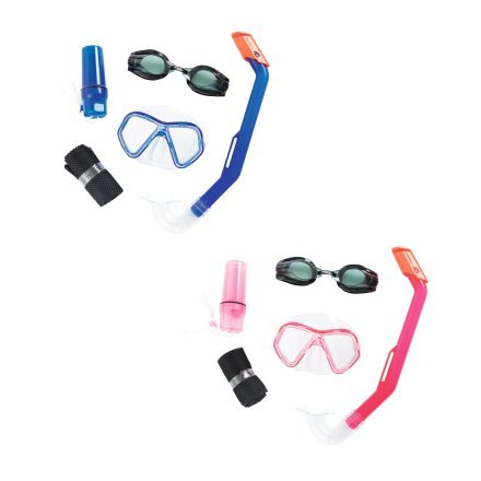 Набір 5 в 1 для плавання Bestway 24031 (маска, окуляри: розмір S, (3+), обхват голови ≈ 50 см, трубка, кейс та сумка), синій - 7