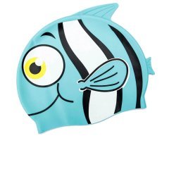 Шапочка для плавання Bestway 26025 «Рибка», розмір S, (3+), обхват голови ≈ 48-52 см, (21 х 17, 5 см), блакитна
