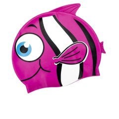Шапочка для плавания Bestway 26025 «Рыбка», размер S, (3+), обхват головы ≈ 48-52 см, (21 х 17, 5 см), розовая