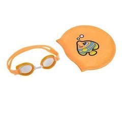 Набір 2 в 1 для плавання Bestway 26026 (шапочка, окуляри: розмір S, (3+), обхват голови ≈ 48-52 см), помаранчевий