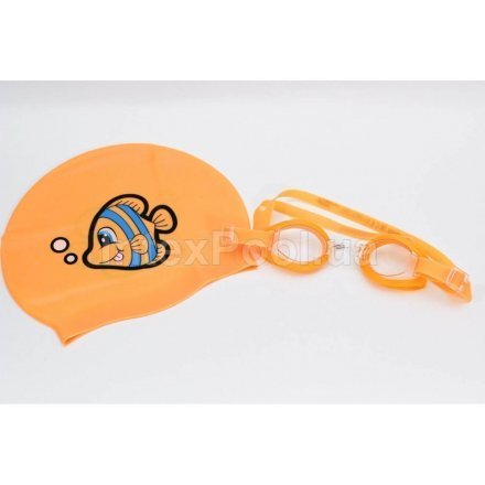 Набор 2 в 1 для плавания Bestway 26026 (шапочка, очки: размер S, (3+), обхват головы ≈ 48-52 см), оранжевый - 2