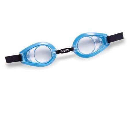 Детские очки для плавания Intex 55602, размер S (3+), обхват головы ≈ 48-52 см, голубые - 1