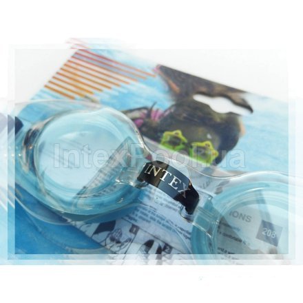 Детские очки для плавания Intex 55602, размер S (3+), обхват головы ≈ 48-52 см, голубые - 3