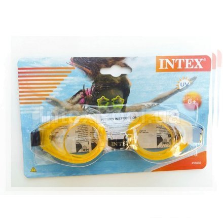 Детские очки для плавания Intex 55602, размер S (3+), обхват головы ≈ 48-52 см, желтые - 4