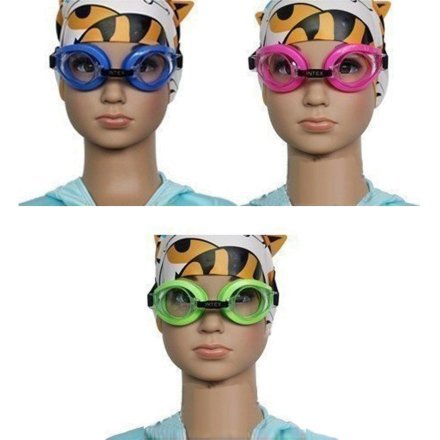 Дитячі окуляри для плавання Intex 55602, розмір S (3+), обхват голови ≈ 48-52 см, жовті - 2